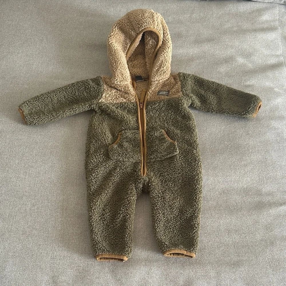 Eddie Bauer Olive and Beige Kids Footie